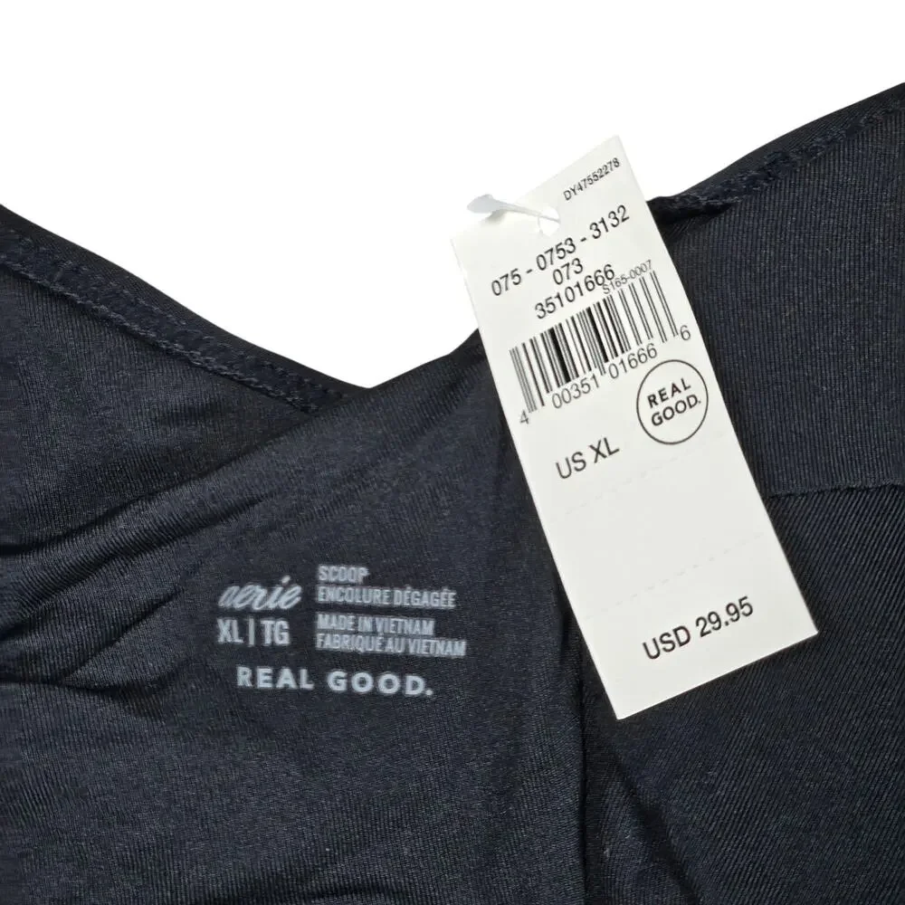 Aerie‎ Scoop Bikini Top Black XL NWT